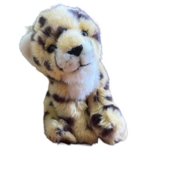 Born in‎ Africa Leopard Cheetah Baby Plush Stuffed Animal Toy Brown 5” Seated - Picture 1 of 5